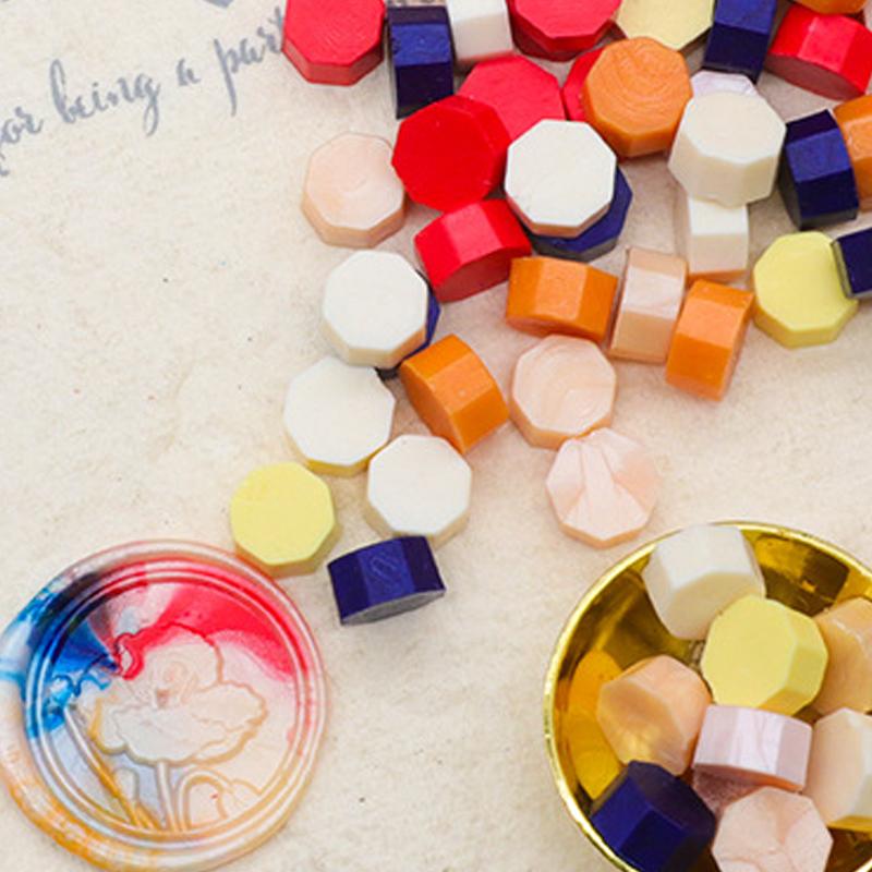100pcs Retro Octagonal Sealing Wax Beads DIY Gift Box Wedding Birthday Party Invitation Envelope Sealing Wax Postcard Stamp