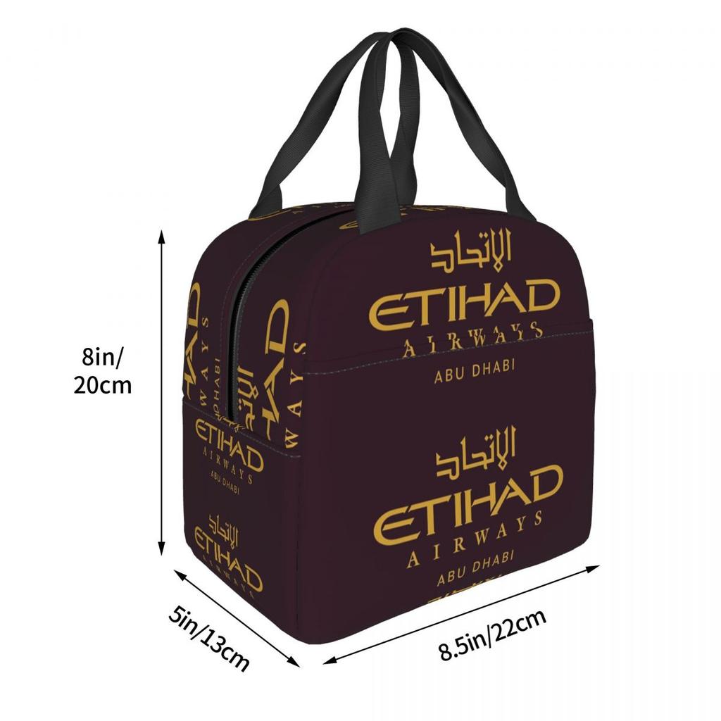 Etihad Airways Insulated Lunch Bag for Kids School Cooler Thermal Food Box Tote Leakproof Lunch Boxes Container
