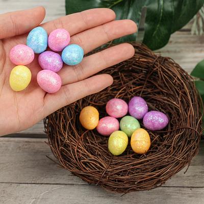 80 piezas de simulación de Pascua de huevos de pájaros pequeños