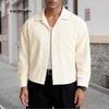 Oversized Men Turn Down Collar Long Sleeve Texture Loose Casual Shirts Tops