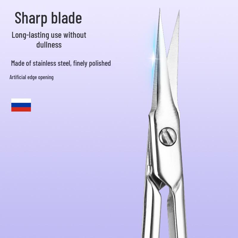 Stainless Steel Russian Style Cuticle Nippers, Eyebrow Tweezers, Beauty Scissors, and Hangnail Exfoliating Tools