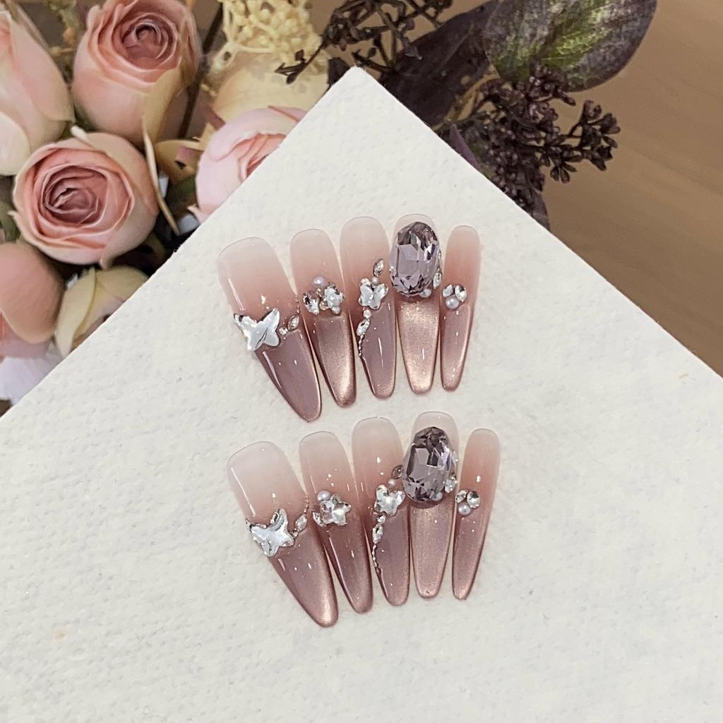 Ice-transparent Nude Purple Gradient Side Light Cat Eye Quality K9 Jiu Zi Lihuo Wearing Armor