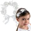 Blumen-Haarschmuck, Weiße Perle, Perlen-Haarschmuck, Haarreif für Mädchen, Hochzeiten, Aufführungen, Einschulungen, Abschlussfeiern und Kinder