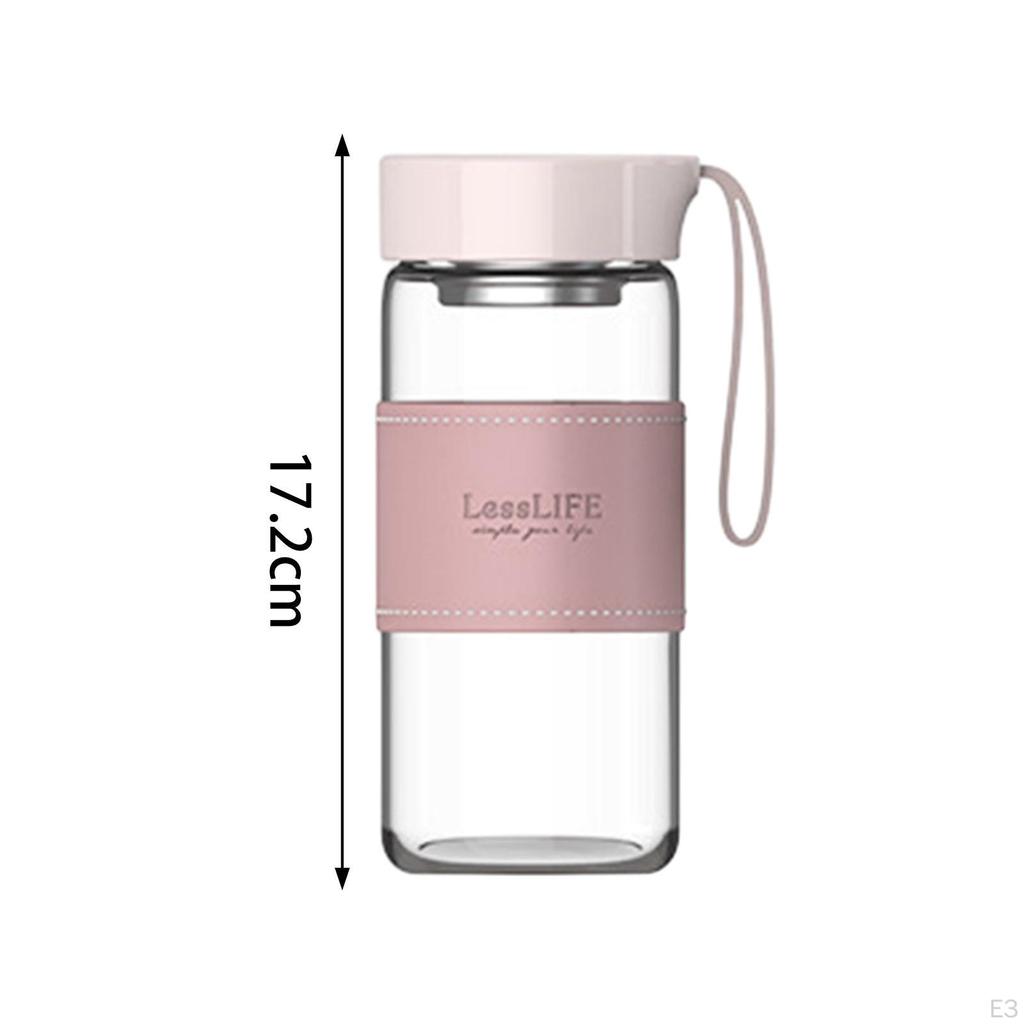 Tragbare Teeflasche Wasserflaschen 480ml Auslaufsicherer Becher Rutschfeste Hülle für Camping Wandern