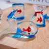 Glass Fish Tanks Figurines Tabletop Centerpiece Ornament Home Decors Crystal Collectible Figurines Gift for Christmas