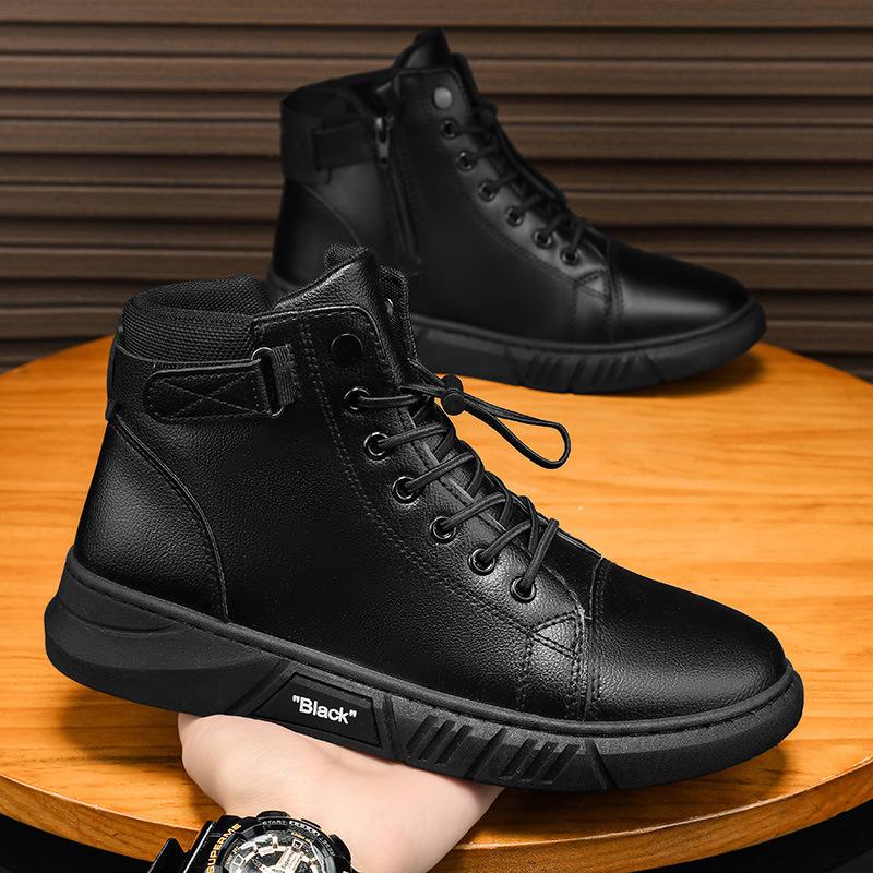 Large Size Martin Boots Youth Casual Leather Shoes High Top Shoes Student Fashion Boots Autumn, Winter and Winter