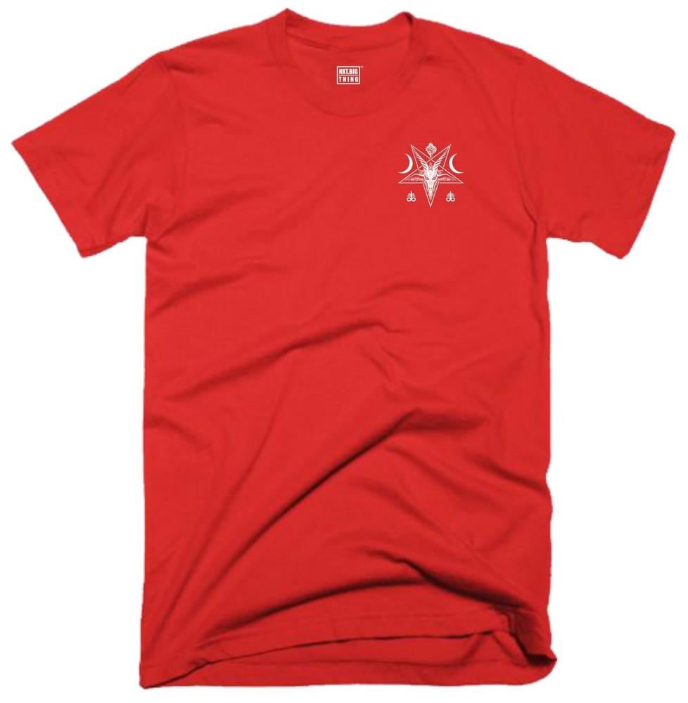 Goat Skull Head T Shirt Small Lucifer Pentagram Devil Demon Satanic Baphomet Top
