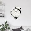 Panda Decor Silent Wall Clock Decorative Clock Adorable Battery Operated Room Mute Fashion Kitchen Wall Clocks Sweep Movement