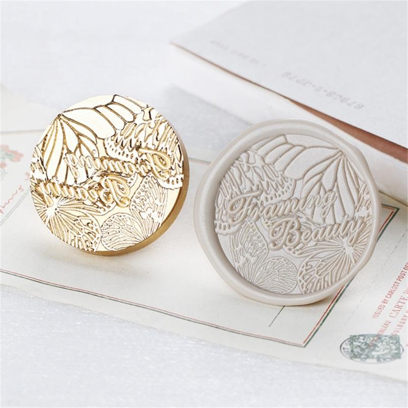 Wax Seal Stamp-Words Phrases Sealing Wax Stamp Flower Sealing Stamp for Envelope Wedding Invitations Card Decorations