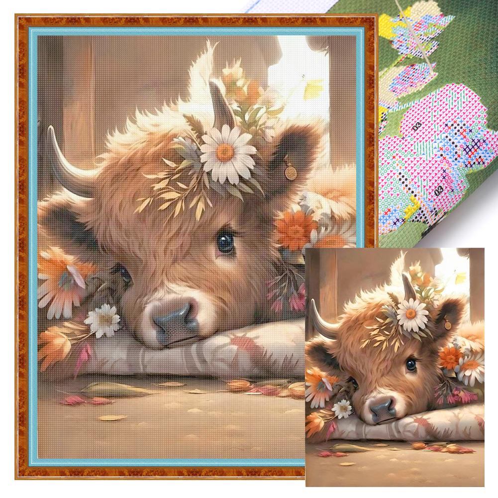 Full Embroidery Eco-cotton Thread 11CT Printed Animal Cross Stitch Kit Art