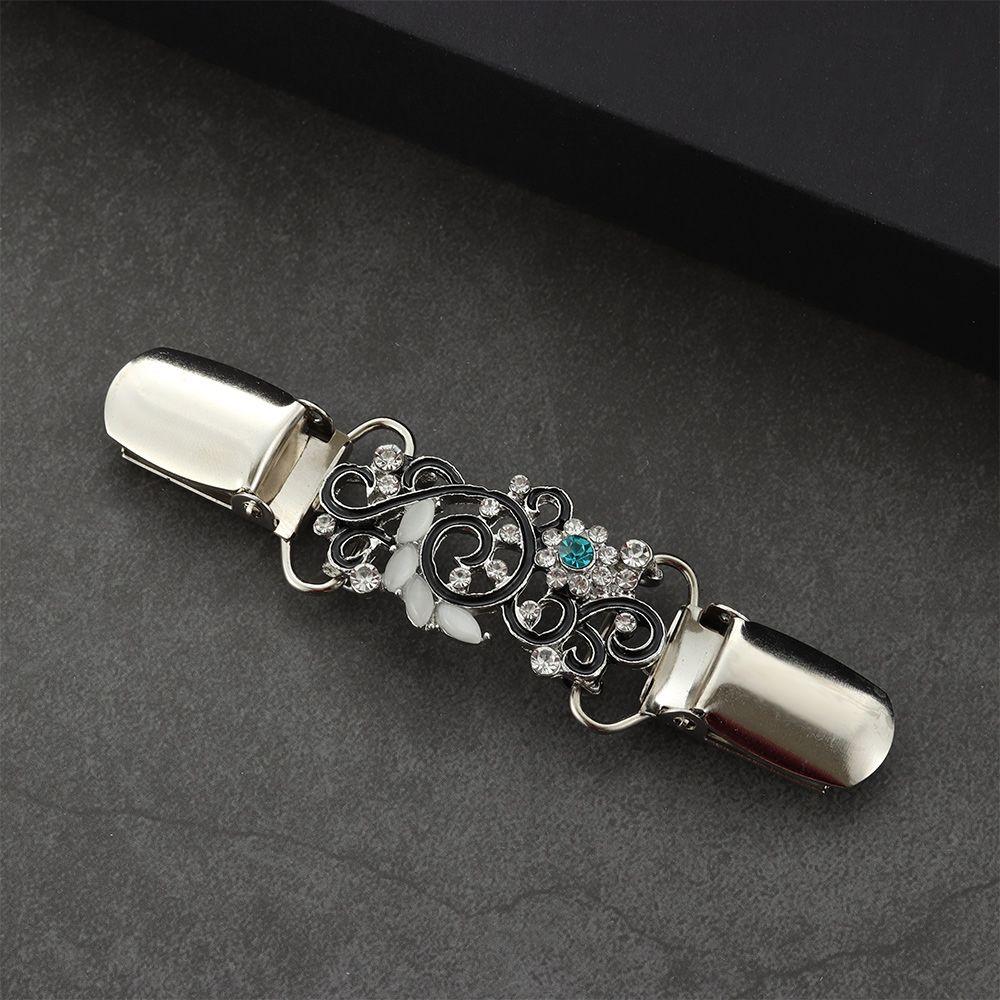 Charm Gift Winter Retro Crystal Cardigan Clip Shawl Brooch Duck Clip Clasps Sweater Blouse Pin