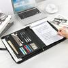 Bview Art Multifunktionaler A4 Büroordner aus PU-Leder mit Reißverschluss und Klemme Premium Langlebige Qualität Nützlich Praktisch