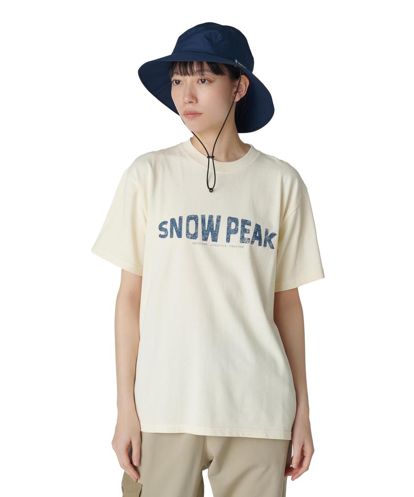Snow Peak Recycled Cotton Dyed SP Size L IVORY Festival Camping Outdoor T-Shirt TS-25SU201