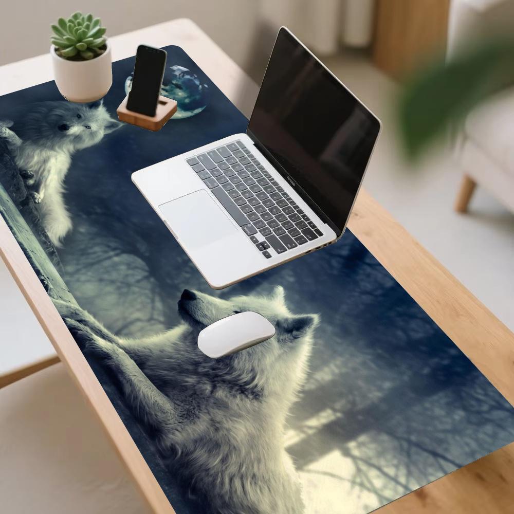 Wolf Mousepad Desk Accessories Desk Mat Gaming Mats Desk Decorating Supplies Mouse Pad Long Pad Office Decor Set Up Carpet