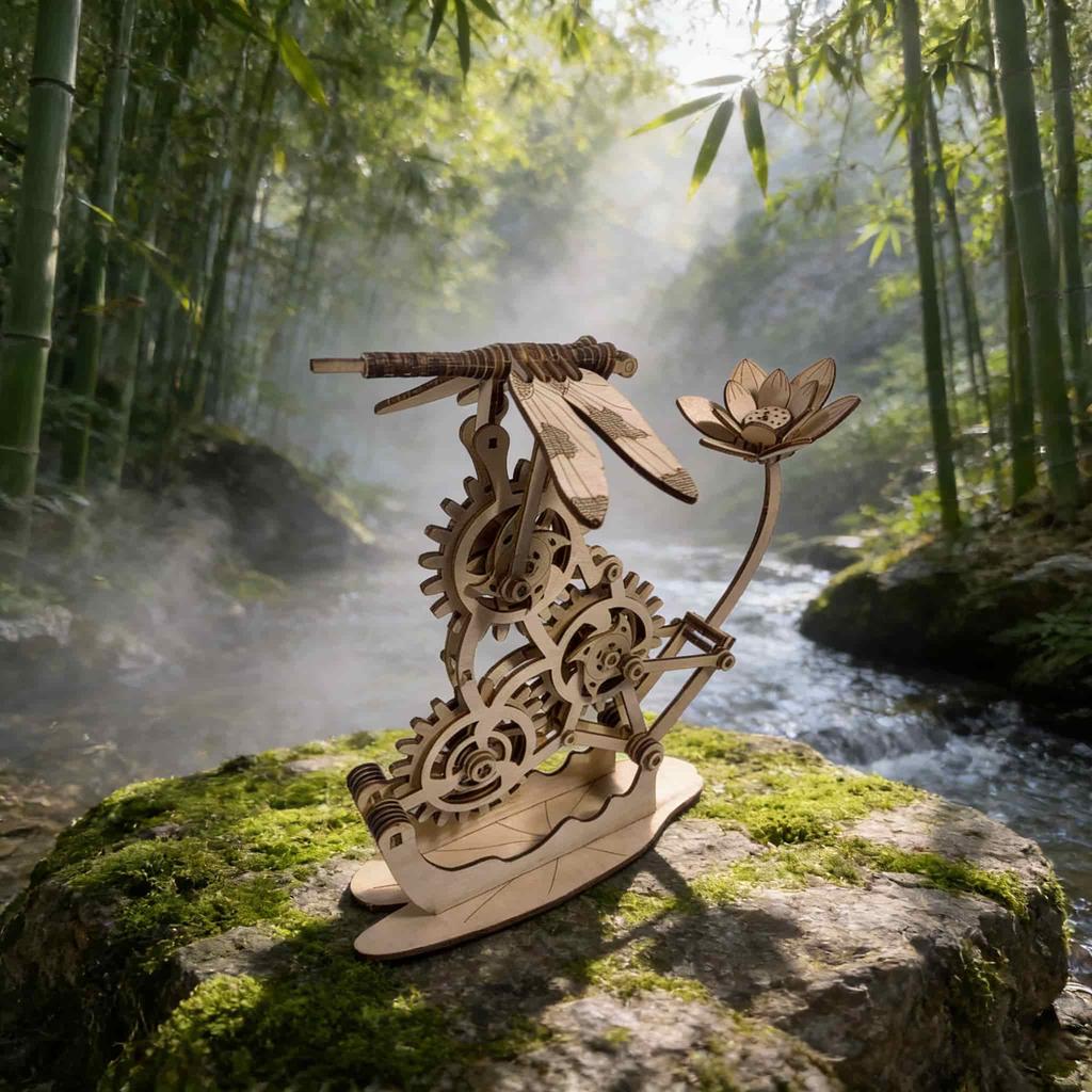 DO-IT-YOURSELF Wooden 3D Puzzle Flying Dragonfly Miniature Kit Imaginative Birthday or Holiday Present Learning Toy Exquisitely Designed
