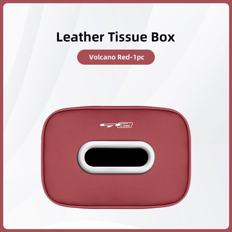YDHM8 Car Tissue Box Holder Leather Car Armrest Napkin Case Sun Visor Backseat Bag For Kia Ceed Rio Niro Stonic K7 K5 K8 XCeed Soul K9