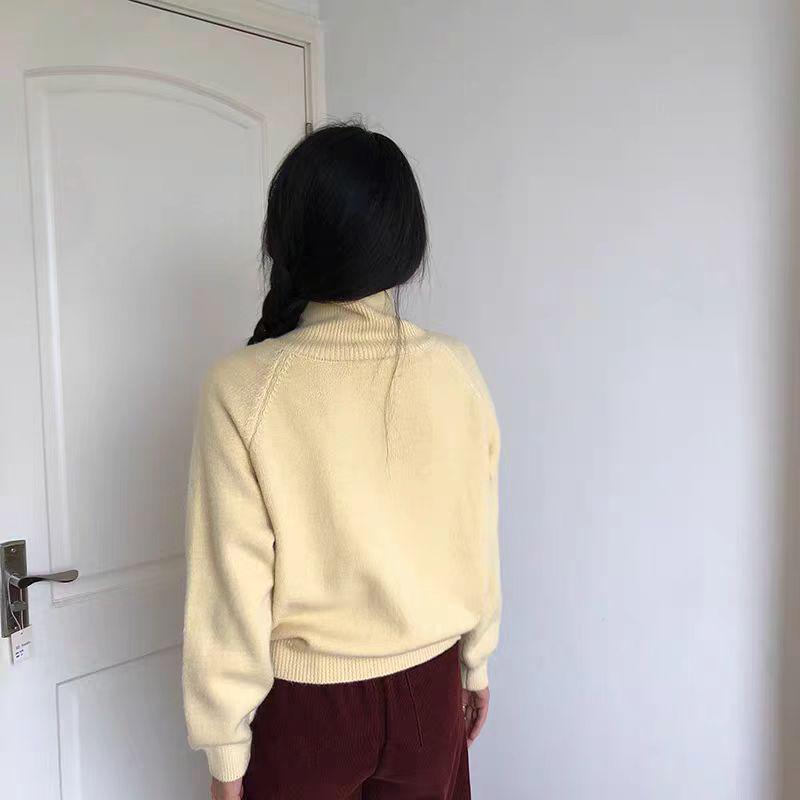 2026 Retro High-Neck Knit Women's Cardigan - Autumn Loose Fit Sweater