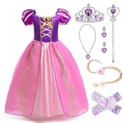 Prinzessin Luxuriöse Prinzessin Prinzessin Kinder Rapunzel Stil Disney Stil Prinzessin Bühne Weihnachten Cosplay Lila 120 [AOTYP] Kleid, Kinder Cosplay,