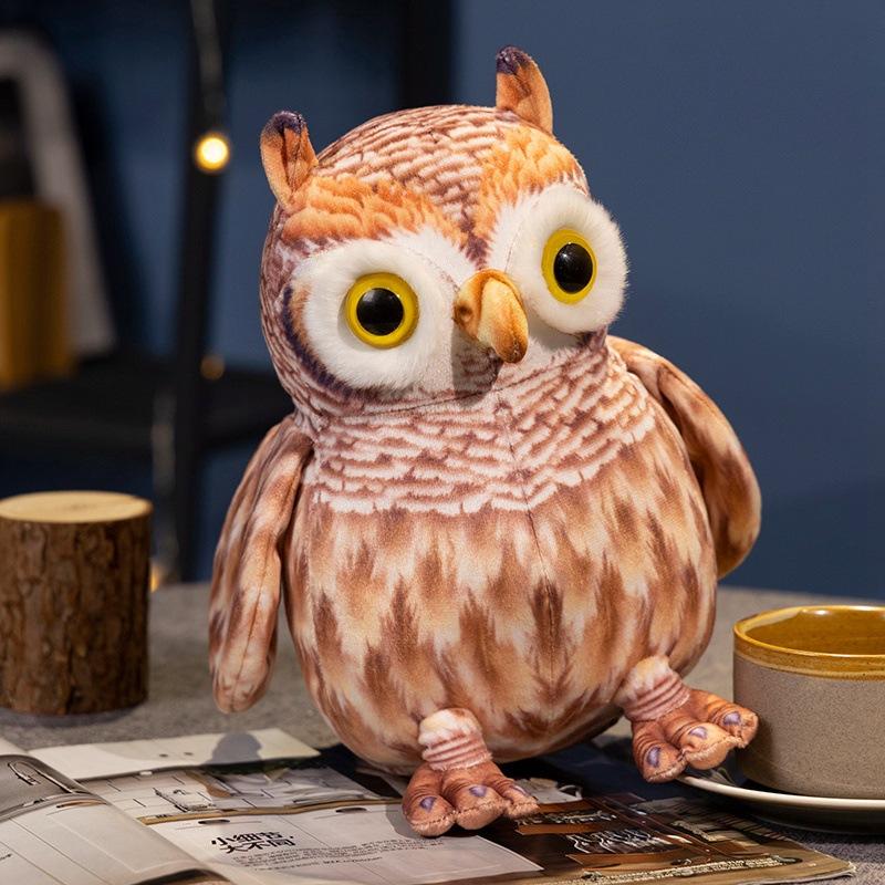 Simulační soví panenka plyšová hračka domácí dekorace ozdoba dětská uklidňující hadrová panenka dárek k narozeninám