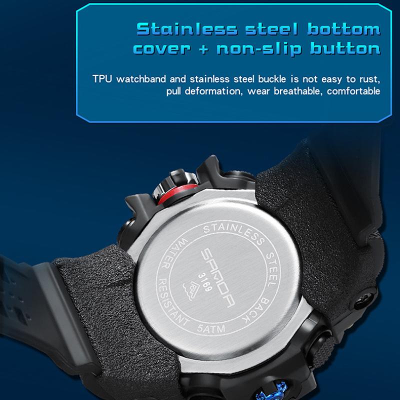 SANDA Watches Creative Sports Electronic Watch Personalised Fashion Electronic Watch