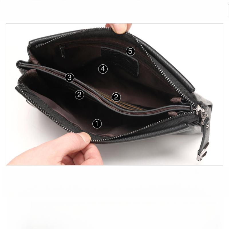 Äkta Herrhandväskor Herrläderväskor Business Casual Kuvertväskor Kohudskuplungar Herrväskor Plånböcker med Stor Kapacitet