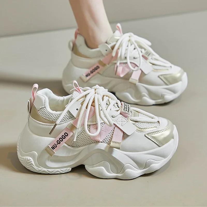 Women's Thick Soled Sports Shoes Casual Daily Versatile Mesh Breathable Training Sports Running Casual Shoes