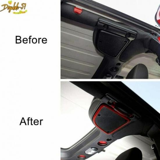 For Jeep Wrangler JK 2015-2017 Red Interior Top Roof Speaker Cover Trim Ring New