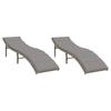 VidaXL Chaises longues lot de 2 avec coussins beige résine tressée, lit de bronzage, chaise longue inclinable, lit de jour 3277305