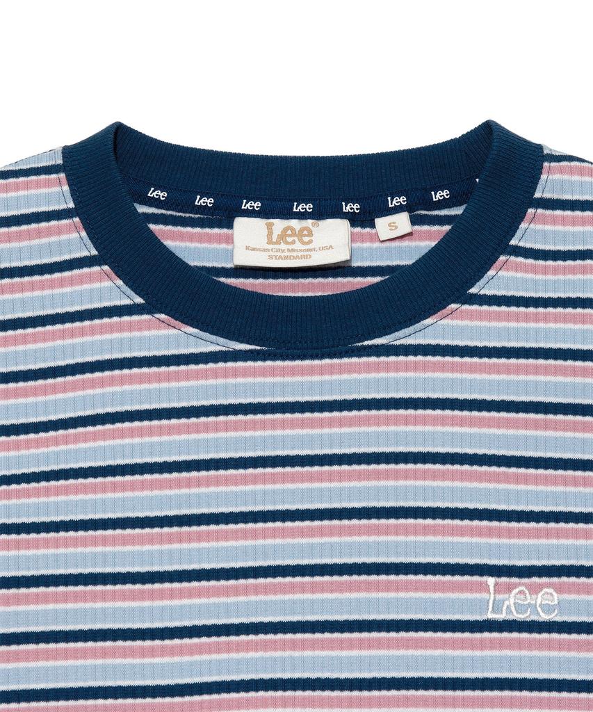 LEE Women'S Ribbed Stripe T-Shirt Blue