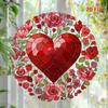Valentine's Day Heart-Shaped Sun Catcher - Love Decoration with Vibrant Floral Design, Ideal Birthday and Holiday Gift for Family and Friends, Romanti