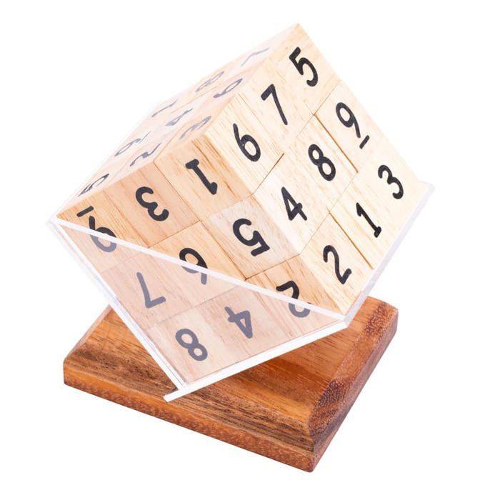 Casse-tête en bois - Cube Sudoku - Niveau intermédiaire - 27 pièces - Pour 1 joueur - Mixte