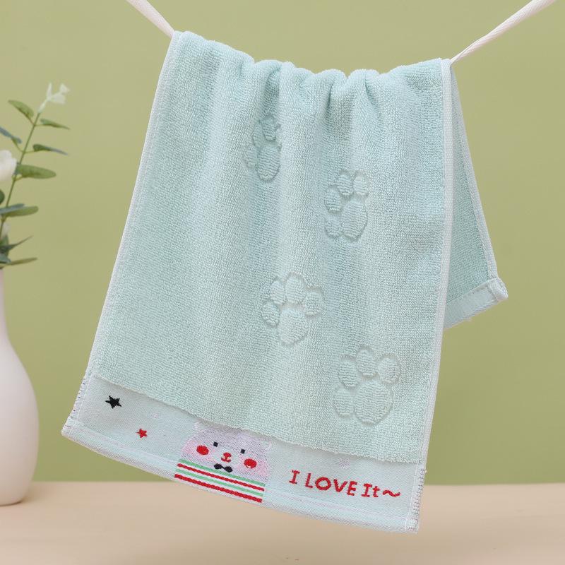 Asciugamano Facciale Ricamato Carino in Puro Cotone per Bambini - Morbido, Assorbente, Adatto ai Bambini.