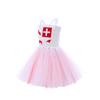 Girl's Halloween Cape Plaid Sleeveless Dress 2-Piece Set