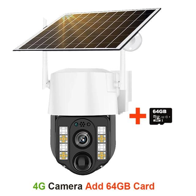 Solar Camera 4G Sim Outdoor Dual Lens PIR Human Detect Wireless Camara Powered Energy Waterproof CCTV Home Security Protection
