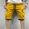 Cargo Shorts Elastic Waist Multiple Pockets Shorts Zipper Drawstring Streetwear Casual Knee Length Summer Shorts Male Clothes