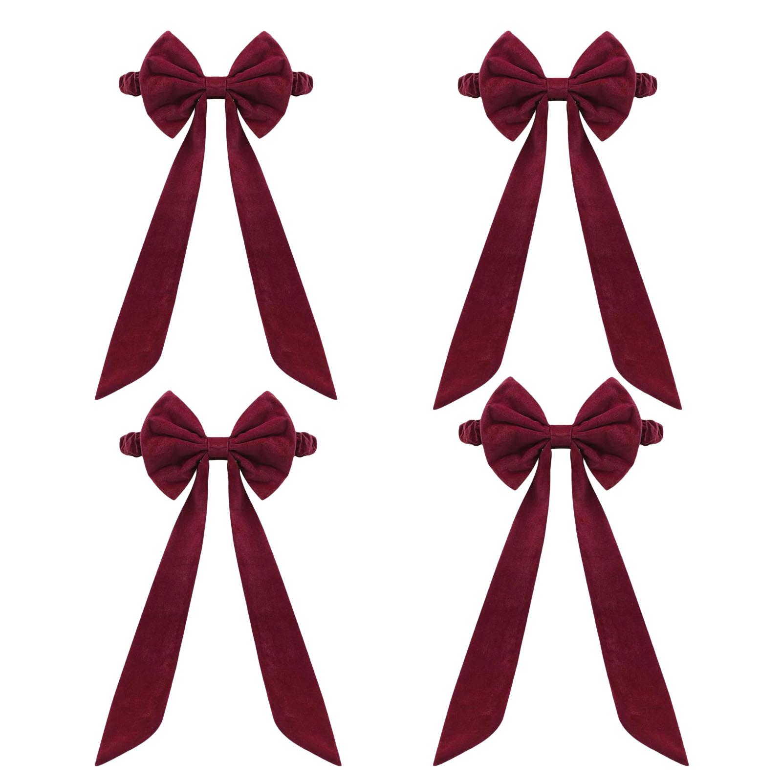 

Wine Red Velvet Bow Chair Back Cover: A Retro- Chair Decoration That Unlocks The Sophistication Of Your Home One Size