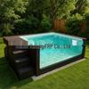 Compact Above Ground Corrugated Fiberglass Pool for Outdoor Gardens