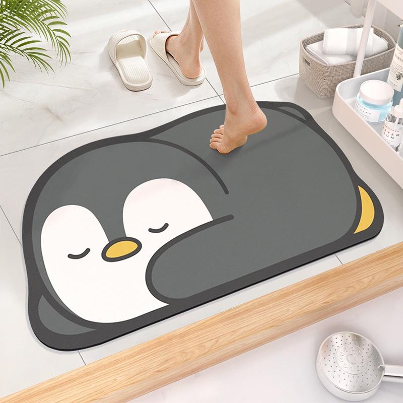Cute Diatom Super Absorbent Bathroom Mat CartoonNon-Slip Mud Toilet Pad Quick-Drying Bath Mat Floor Mat