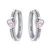 Real 925 Silver Earrings Symmetry Heart Hoop Earrings For Women Wedding Engagement Earrings Jewelry Gift