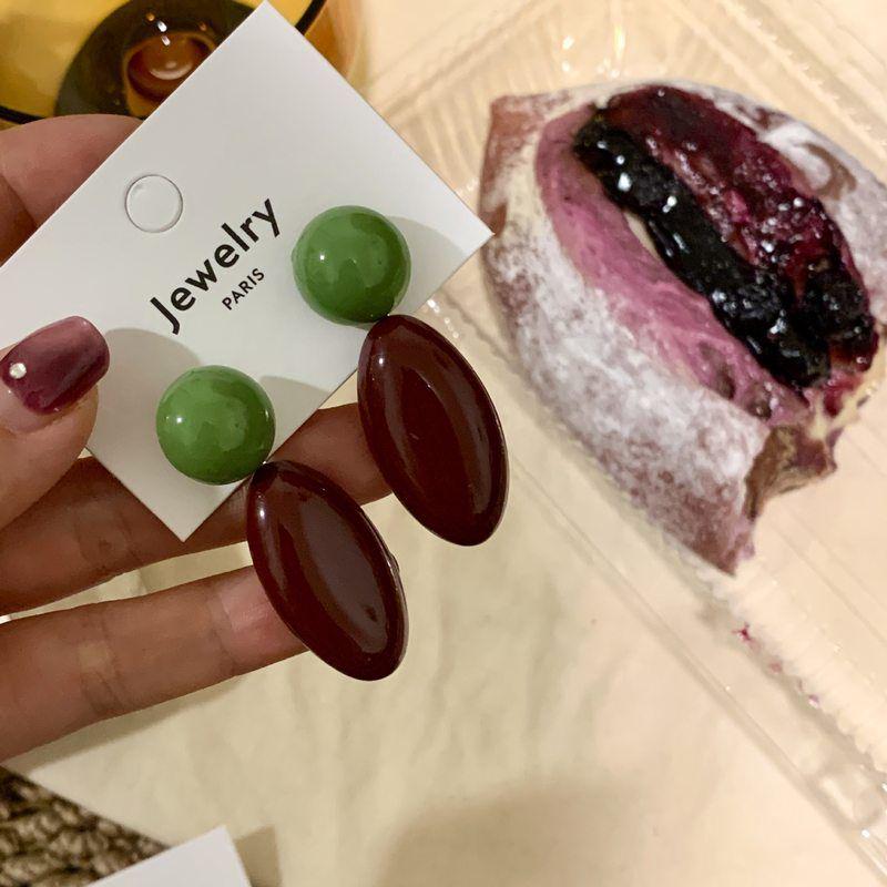 Hongkong Silberne Nadel Ovale Ohrhänger – Retro, Schlicht, Hochwertiges Design für Damen