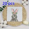 20pcs 25cm 2-Ply Easter Bunny Element Colorful Napkins Plaid Square Napkins Party Decoration Paper Placemats Pink Ears Paper