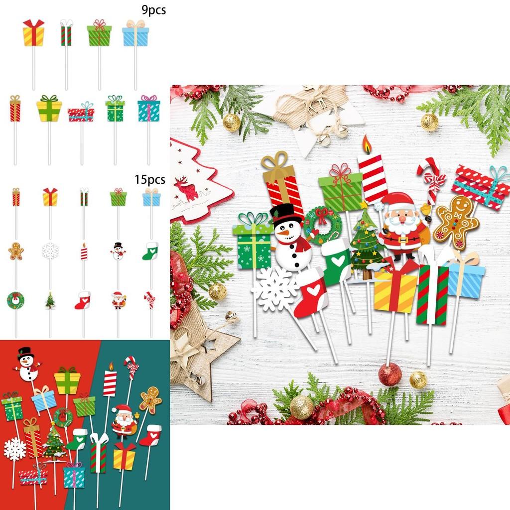 Christmas Cake Decorations With Small Flags For Festive Cake Design And Party Supplies