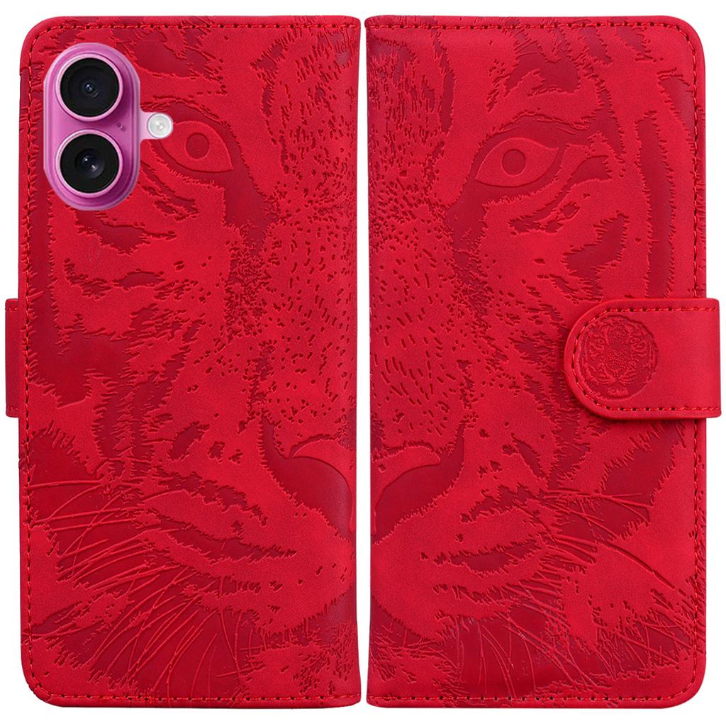 For iPhone 17 Case Tiger Imprint Leather Wallet Phone Cover