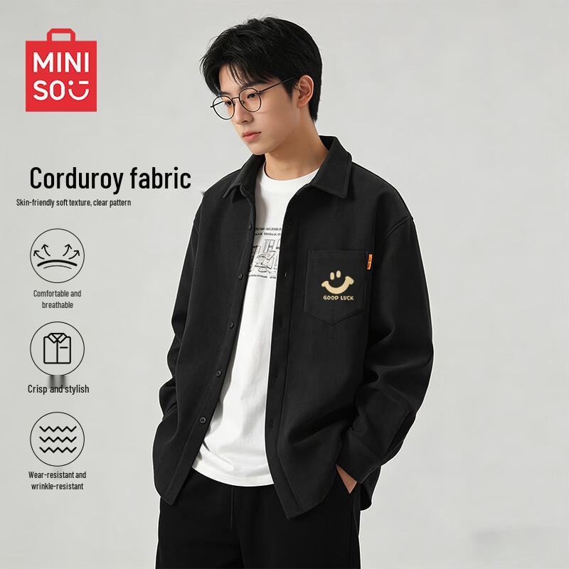MINISO Men s American Retro Corduroy Long-Sleeve Shirt 3XL