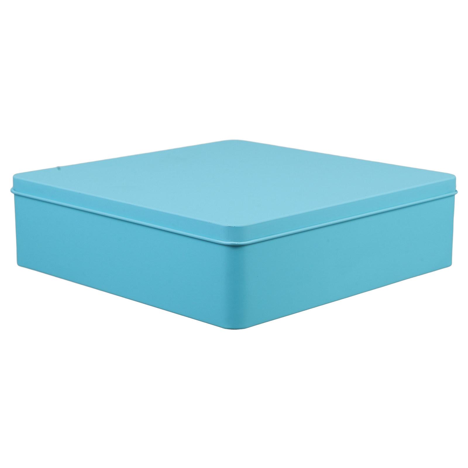 Large Pink Tinplate Decorative Storage Box Square Metal Tin Container for Cookies Snacks Candy Holder Cookie Tin with Lid