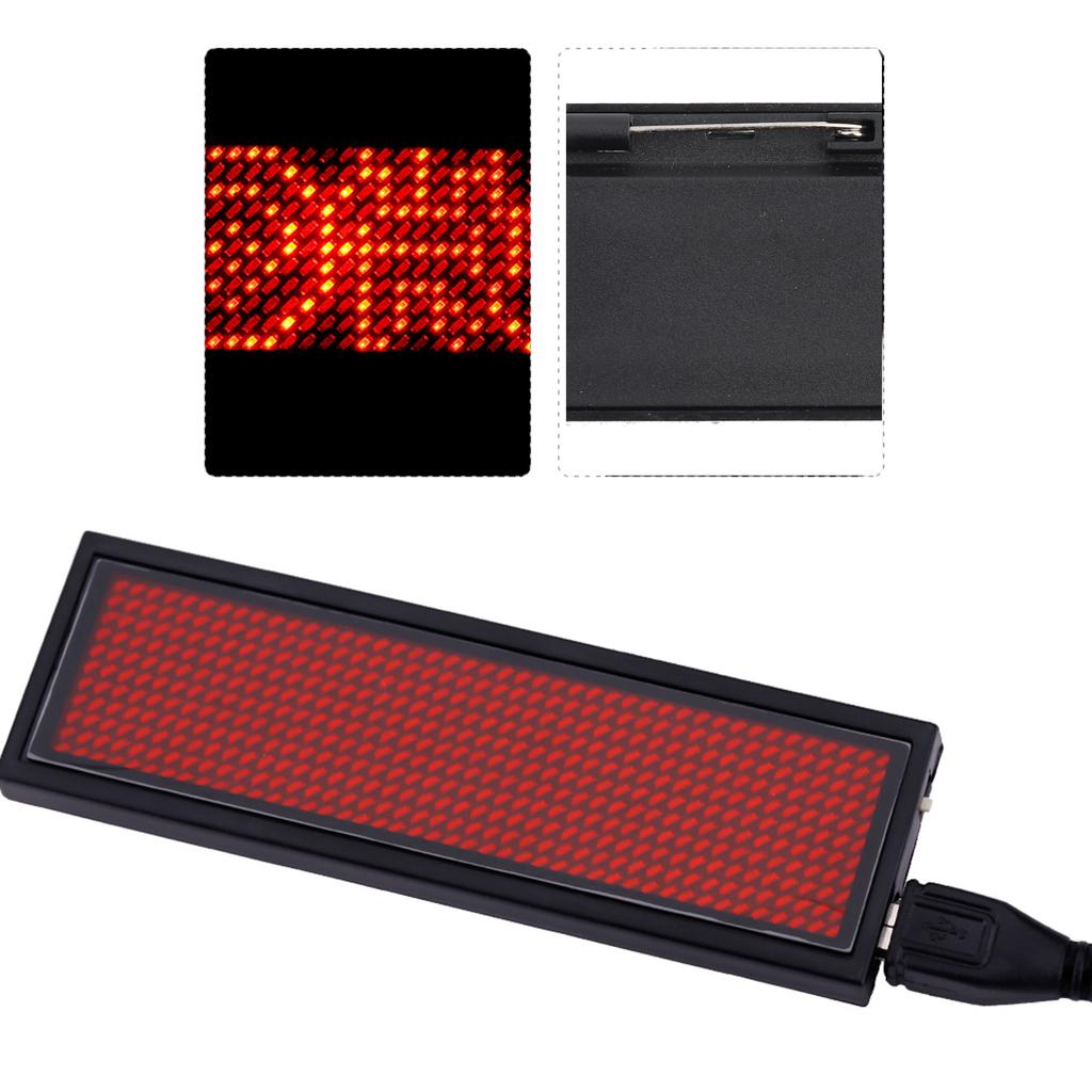 RED LED Scrolling Sign Name Badge Message Tag Display Board