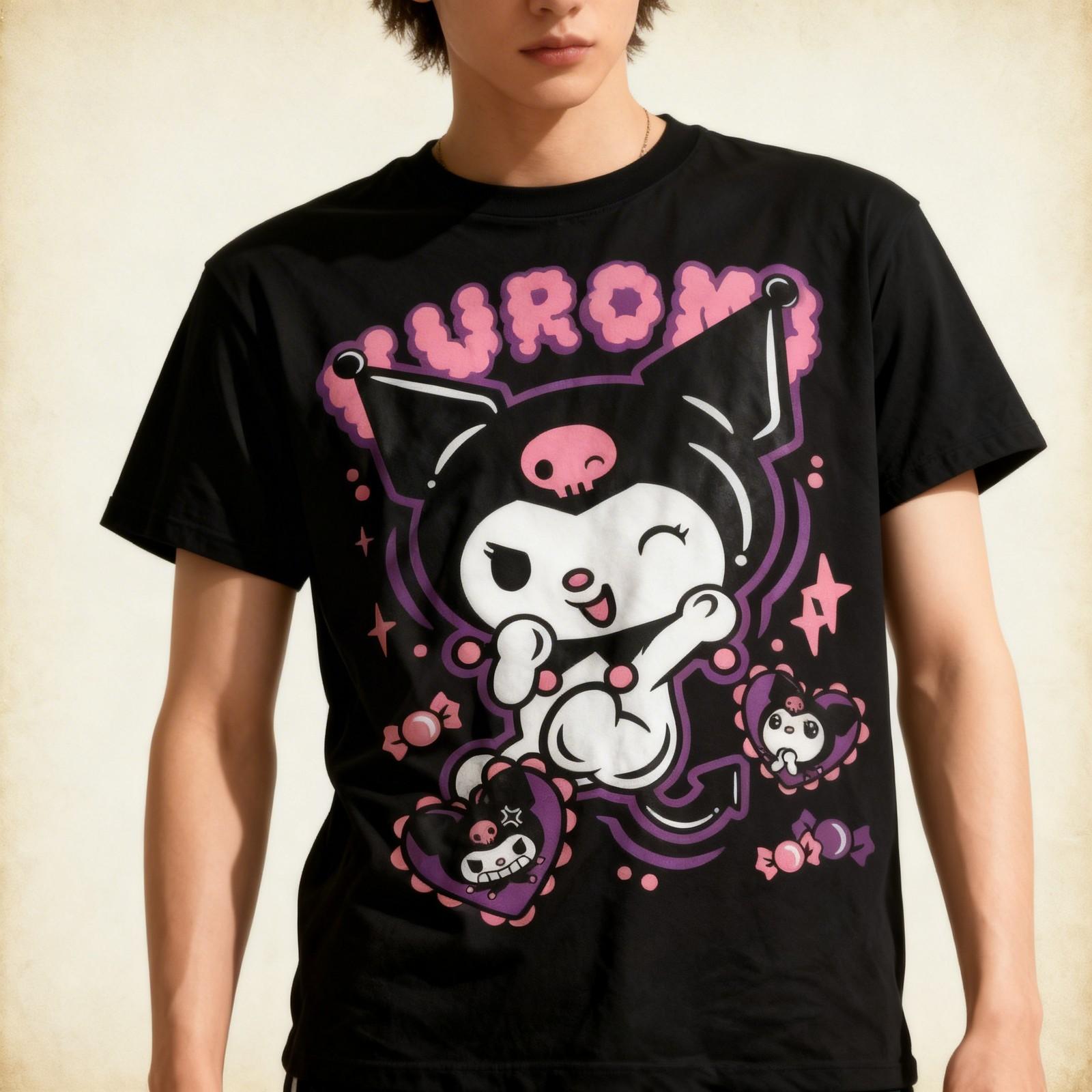 Футболка Куроми Моя Мелоди и Куроми Sanrio Аниме Манга Девушка Каваи Футболка Все Размеры XL