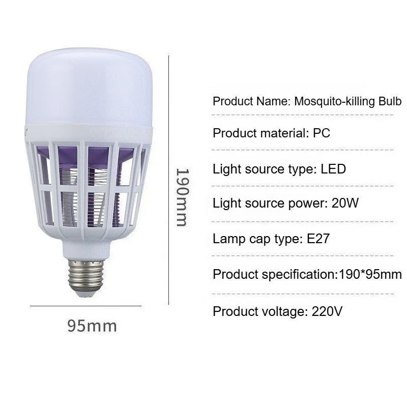 LED Mosquito Killer Light Bulb Bulk 2 In 1 Electronic Lamp for Fruit Flies Bug Fly Insect Suitable for Indoor Entryway Patio Doorway Corridor Mosquito