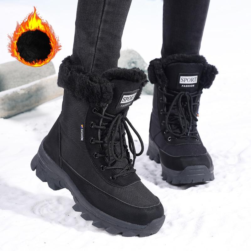 Winter non-slip velvet thickened warm cotton shoes women's winter northern travel ski snow boots