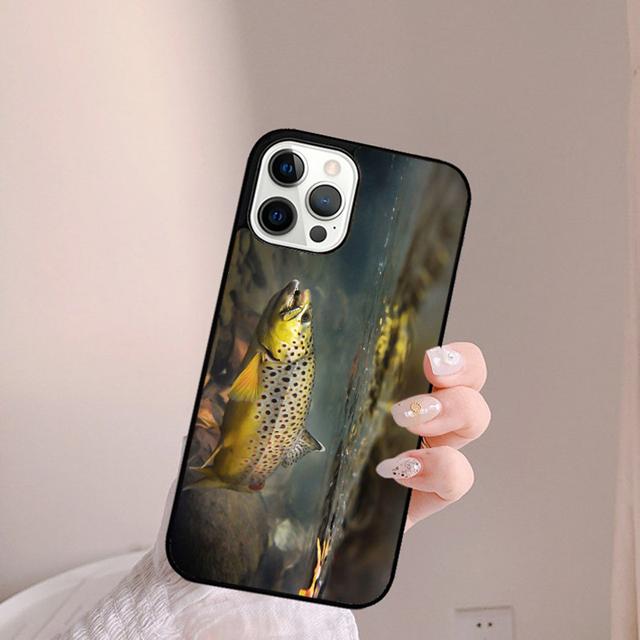 BROWN TROUT FISHING FISH Phone Case Back Cover for IPhone 18 17 Air 16 15 14 13 11 12 Pro Max Plus Shell Coque